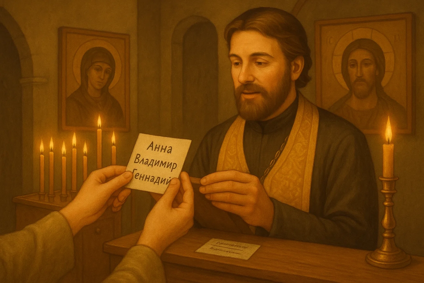 Передать записку в храм